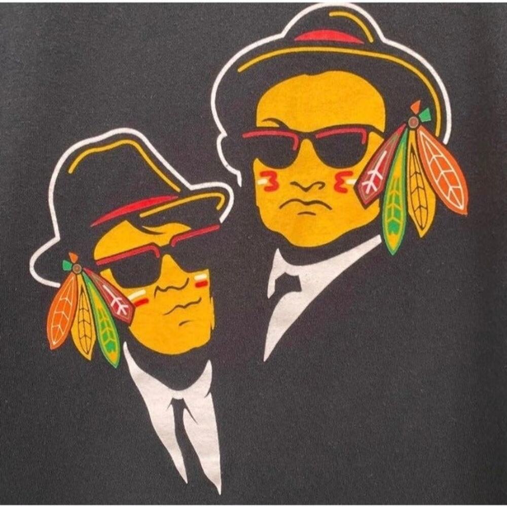 CHICAGO BLACKHAWKS Blues Brothers Womens Shirt Sz M - Picture 3 of 4